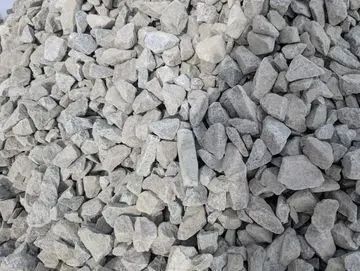Pile of gray, crushed gravel.
