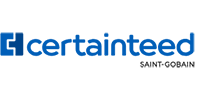 Blue logo for CertainTeed by Saint-Gobain, featuring a stylized icon and the text 