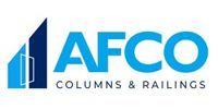 AFCO Columns & Railings logo in blue and gray with a stylized building icon.
