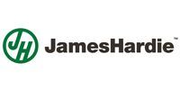 James Hardie logo with green circular “JH” icon and black wordmark on a white background.