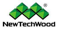 NewTechWood logo with green geometric roof shapes and black text on white background.
