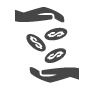 Hand and dollars icon