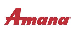 Amana logo in red italic text on a white background