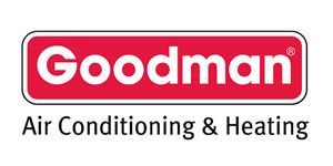 Goodman Air Conditioning & Heating logo in red and black text on a white background