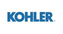 The kohler logo is blue and white on a white background.