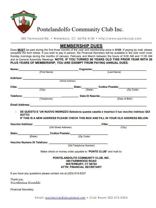 Dues Application