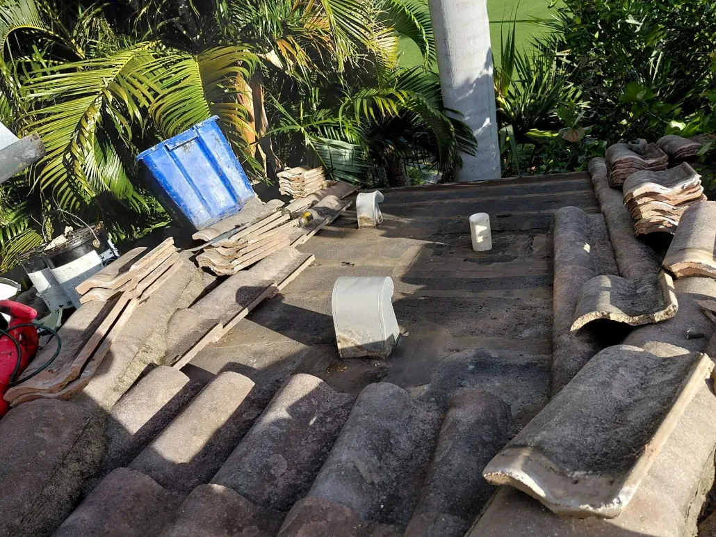 roof that is being repaired
