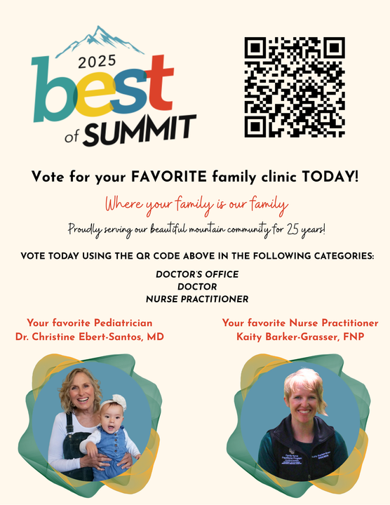 A poster for the 2025 best of summit where you can vote for your favorite family clinic today