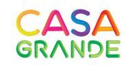 Colorful “CASA GRANDE” logo in rainbow letters on a white background
