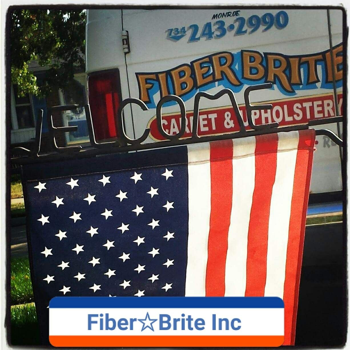 Fiber Brite Service Vehicle with USA Flag