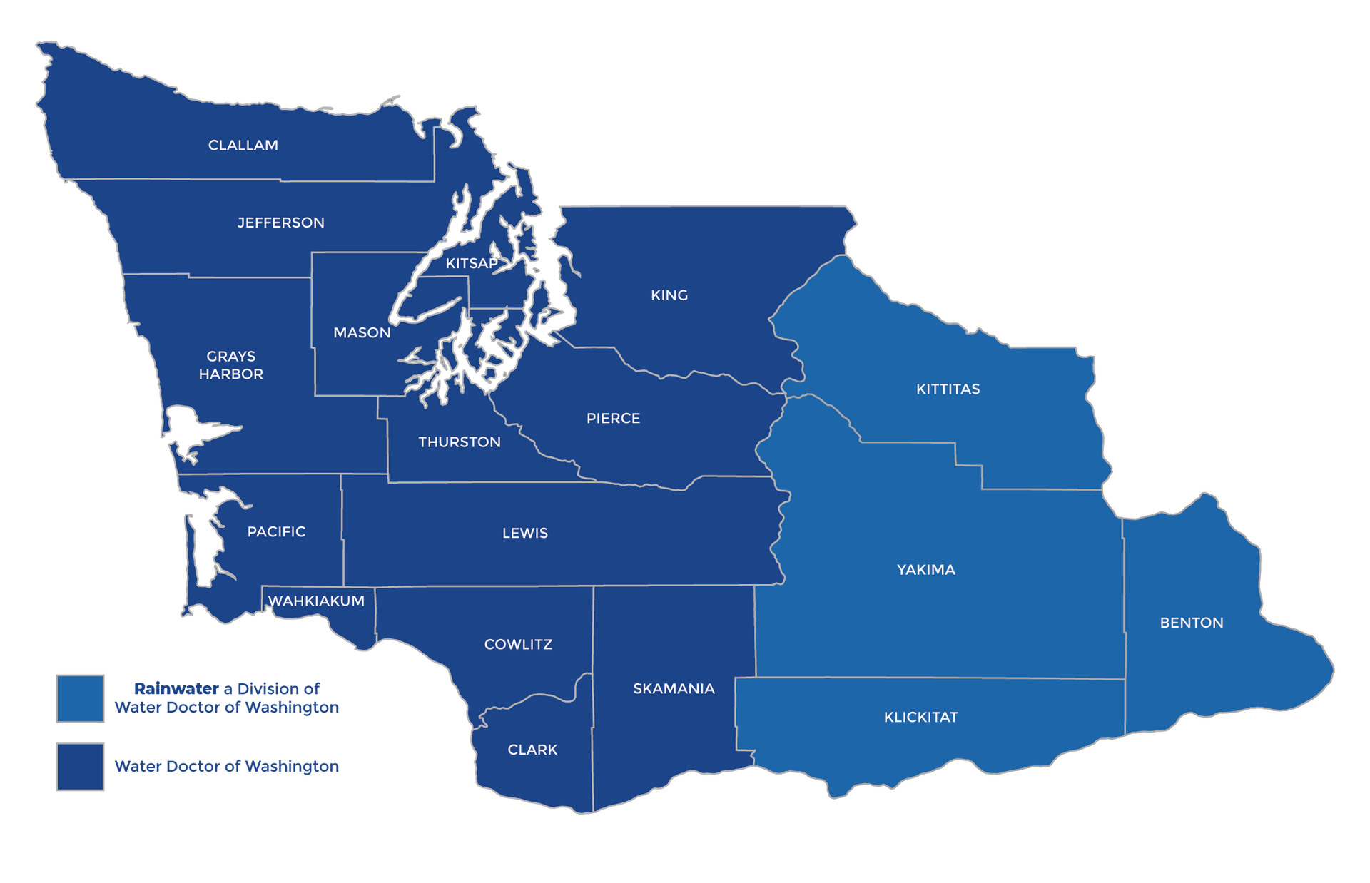 Rainwater service map of washington