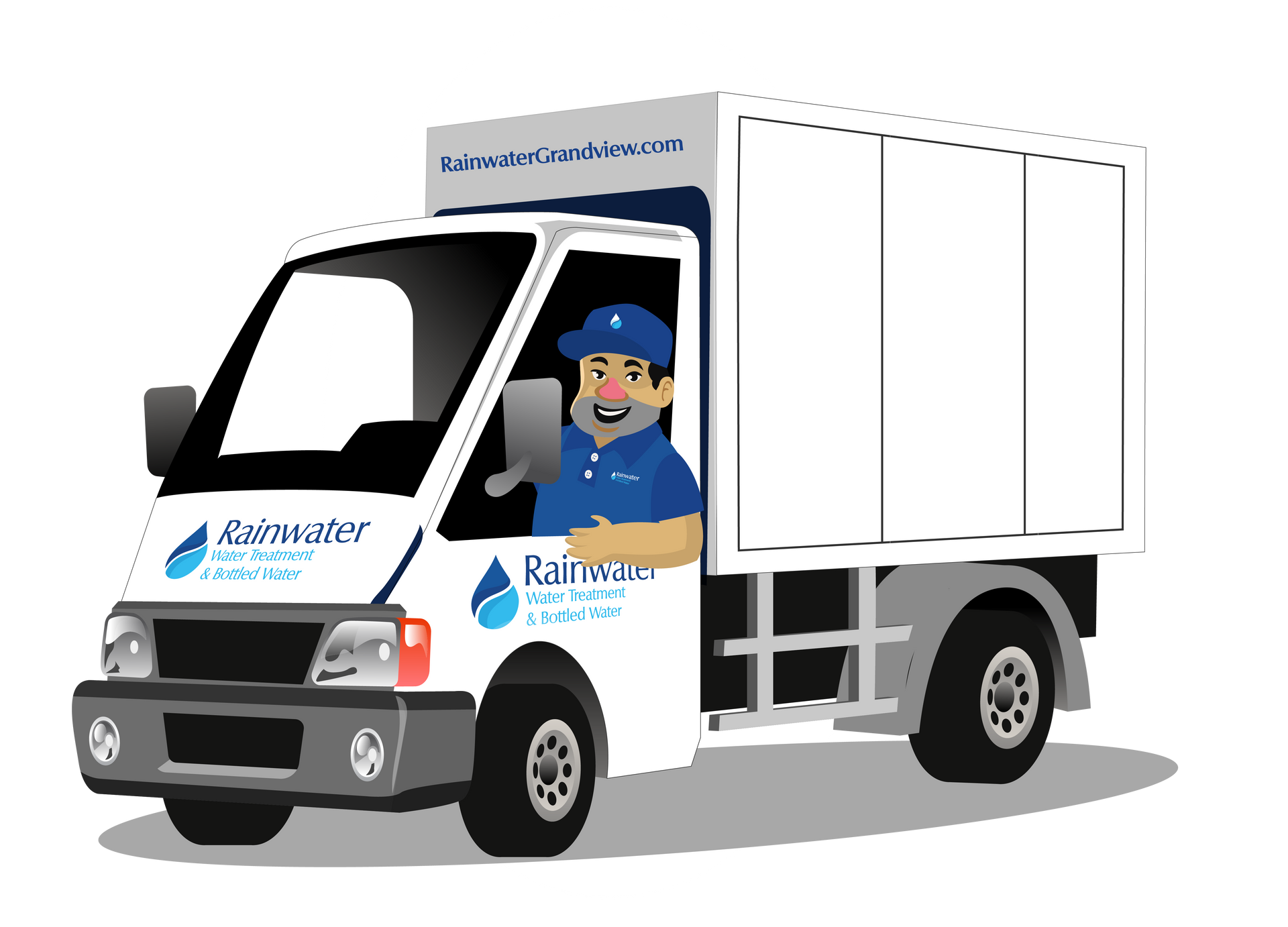 Cartoon of delivery truck