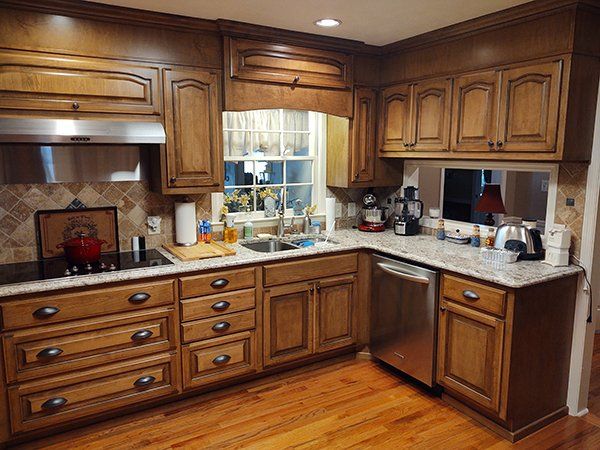 modern fitted wooden kitchen