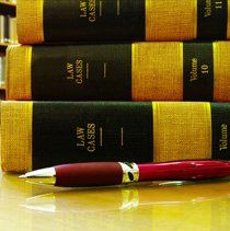 Pen and law books
