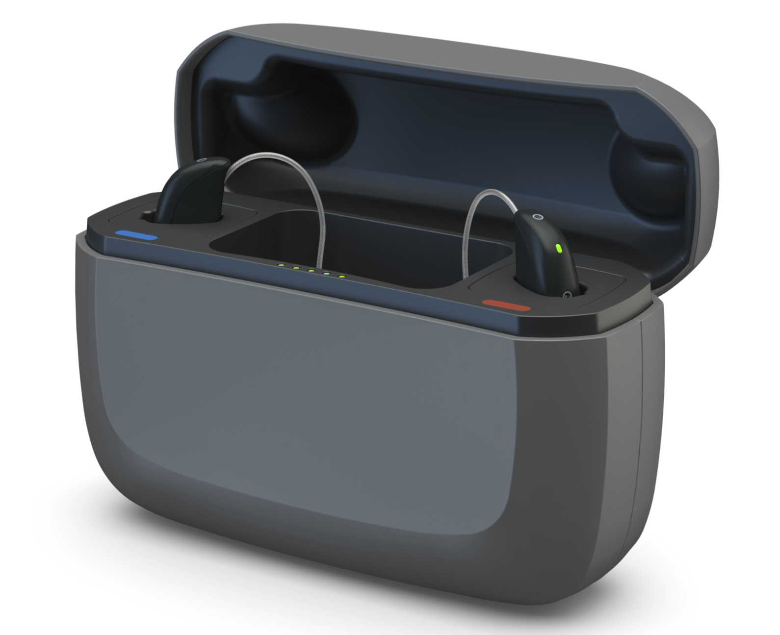A smart phone with a hearing aid on it.