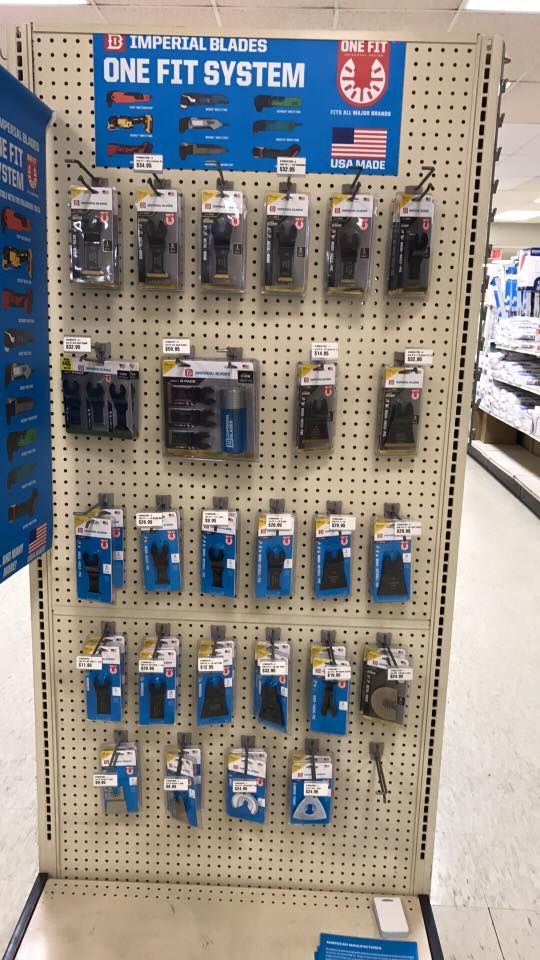 A one fit system display in a hardware store