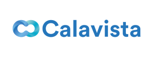 The logo for calavista is blue and white on a white background.