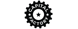 A black and white logo for capital factory
