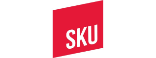 A red square with the word sku on it.