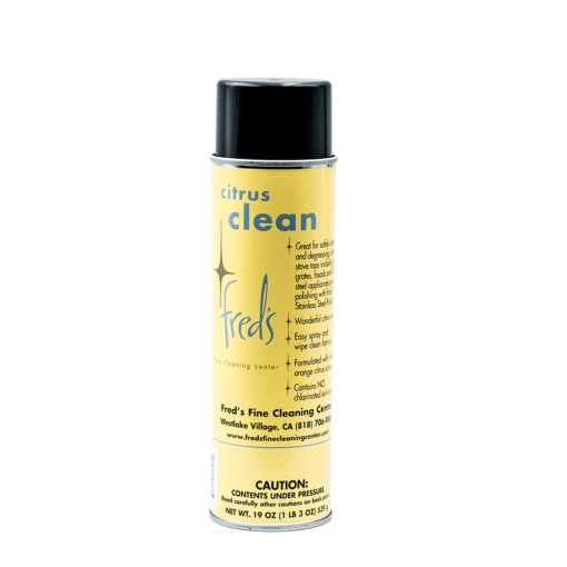 Citrus Clean spray can with a yellow and black label.
