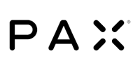 Logo for PAX: Black letters