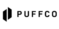 Logo for Puffco, a company with a geometric shape and the company name.