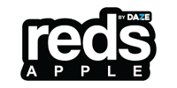 Logo for Reds Apple by Daze, white text on a black background.