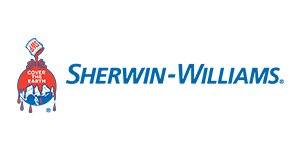 The logo for sherwin williams is shown on a white background.