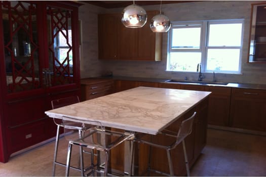 Calcutta Gold Marble Kitchen