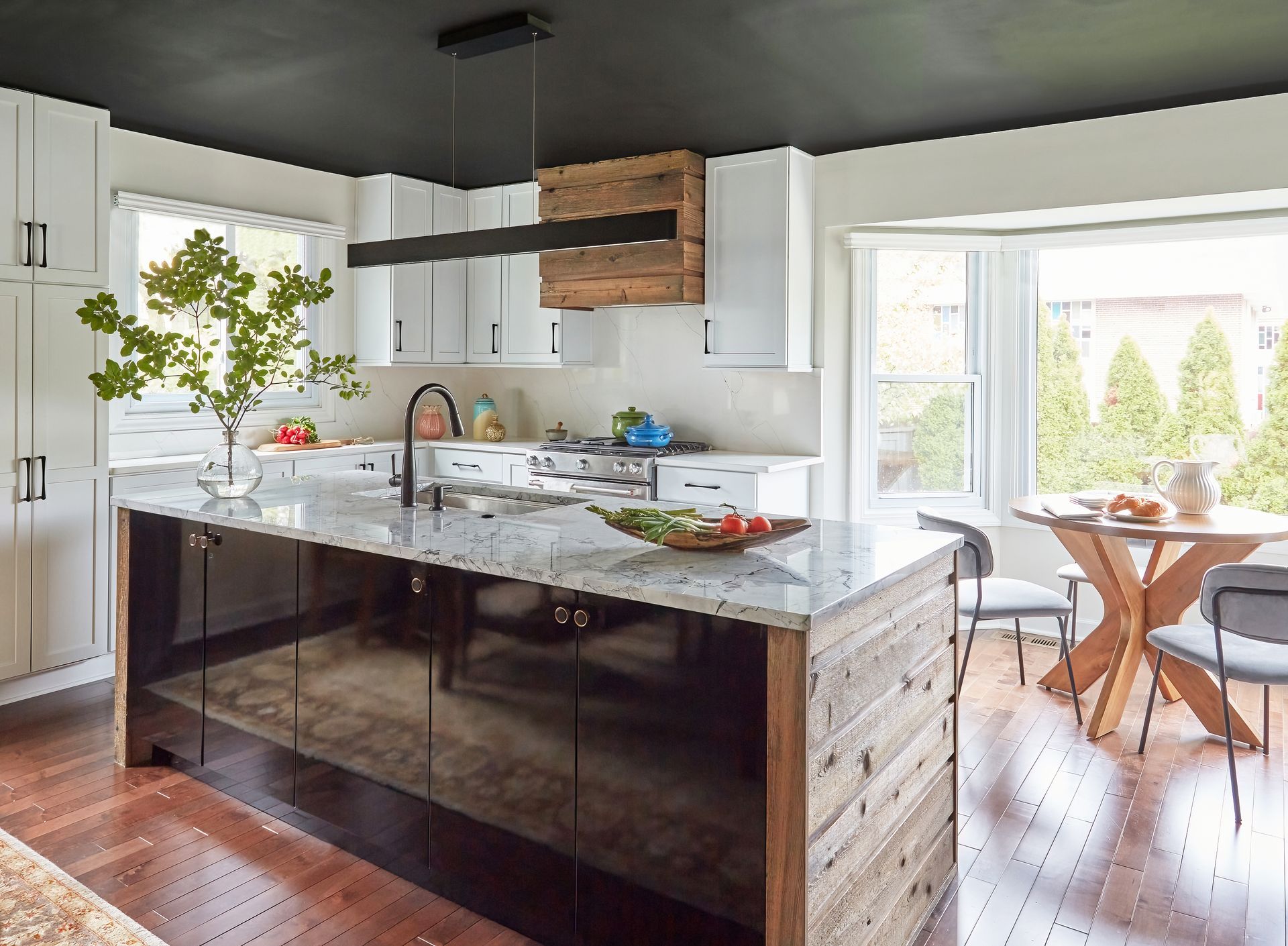 Kitchen with a wood theme