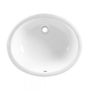 Porcelain Oval Bathroom Undermount Sink 1714