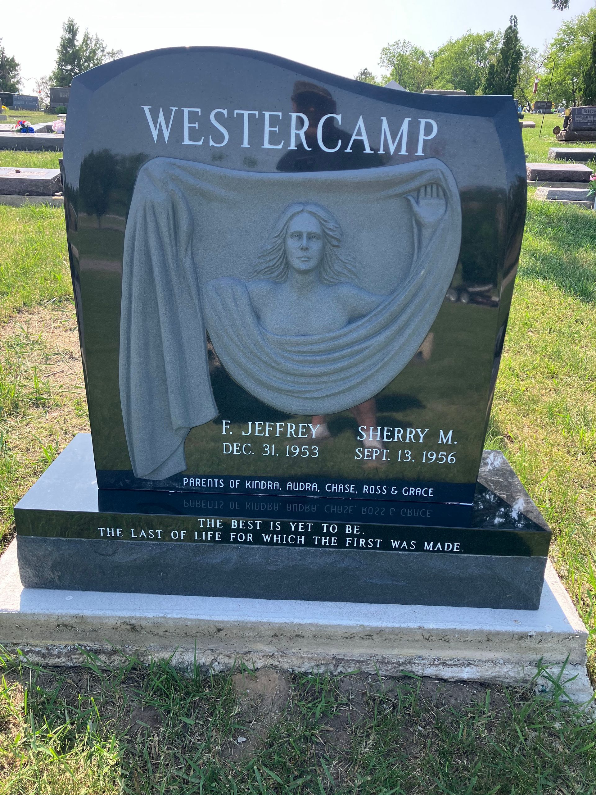 A gravestone in a cemetery with the name Westercamp on it