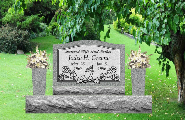 Single Slant Monument in Georgia Gray