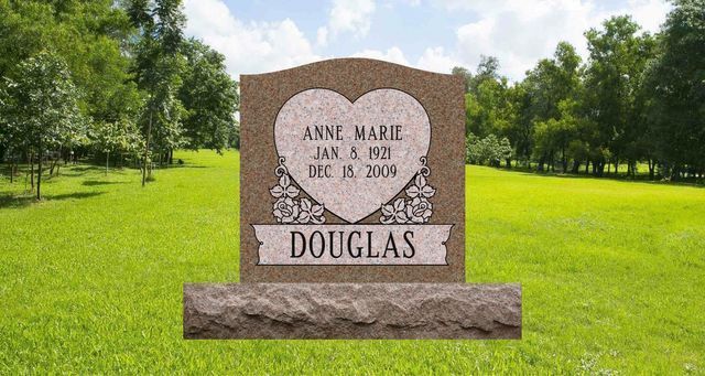 Single American Rose Granite Monument