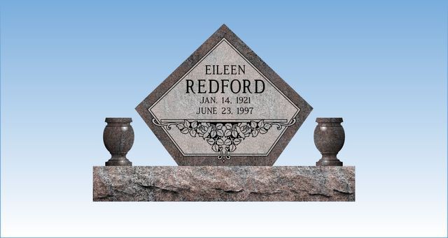 Diamond Shaped Single Monument in Paradiso Granite