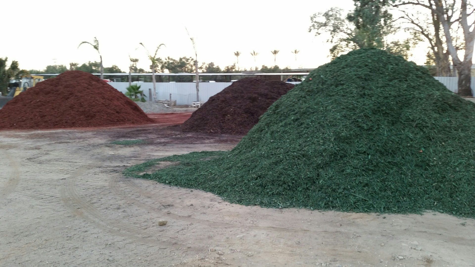 Piles of colored mulch