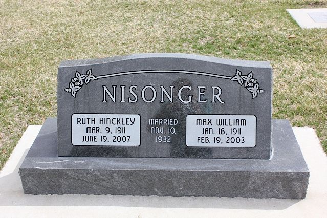 Gray headstone with the name