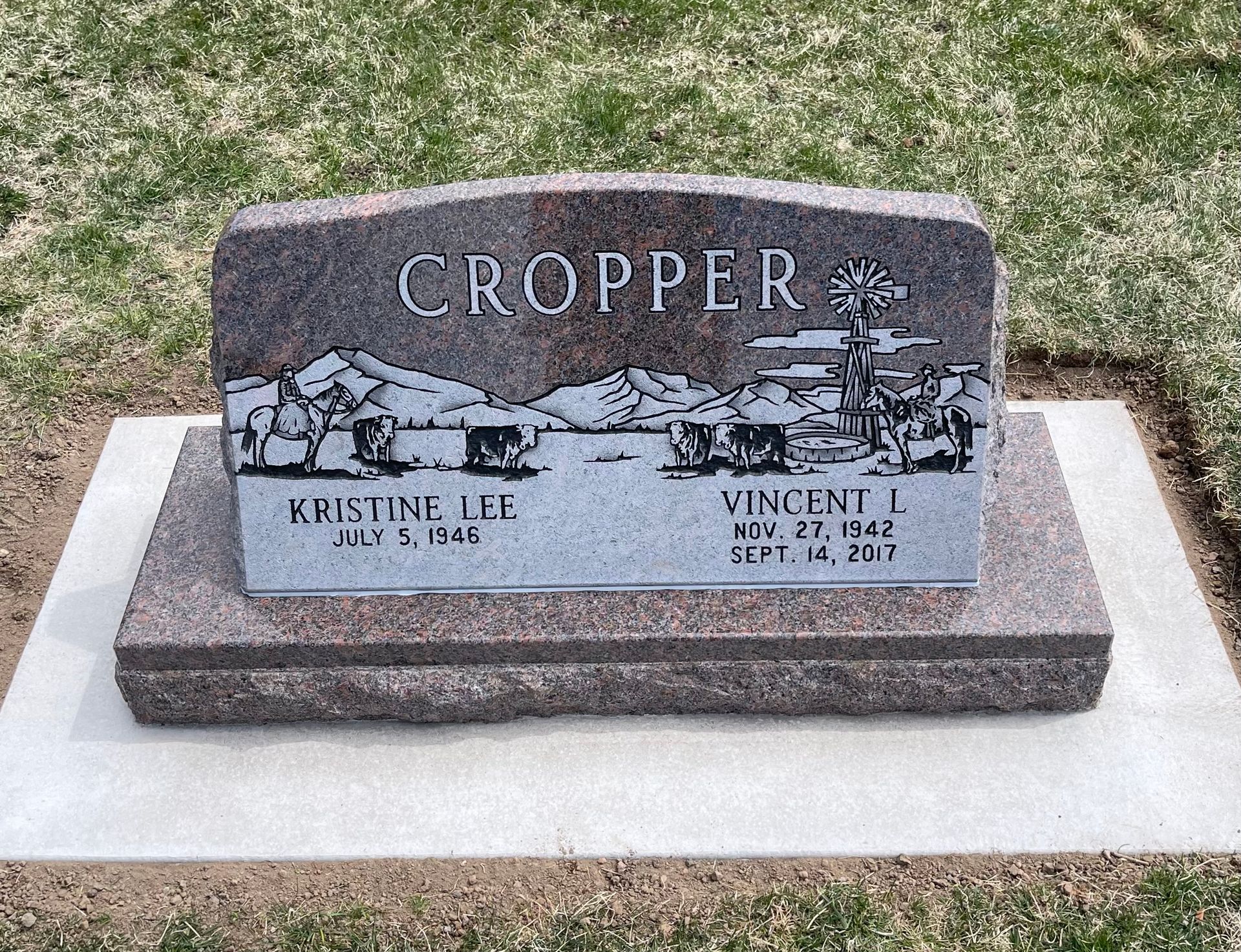 Gravestone with the name