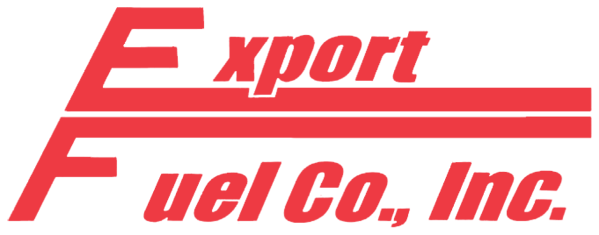 Export Fuel Co., Inc. red logo with stylized lettering and horizontal stripes