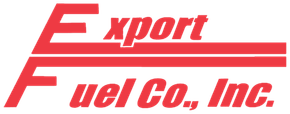 Export Fuel Co., Inc. red logo with stylized lettering and horizontal stripes