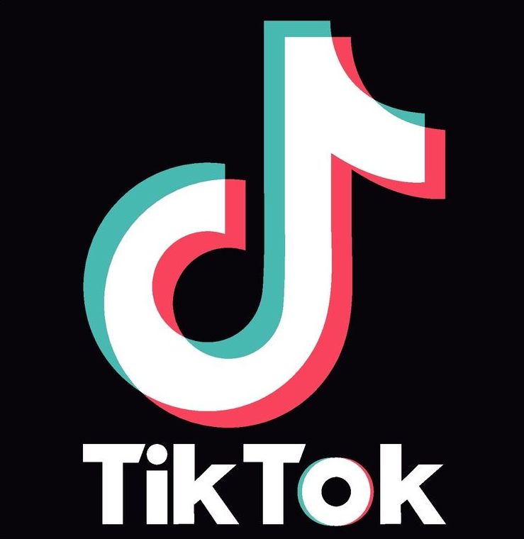 The tiktok logo is on a black background.