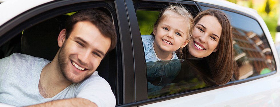 Family in a car