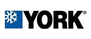 The York logo: Black text with a blue square and a snowflake on the left. The “®” symbol is on the right.
