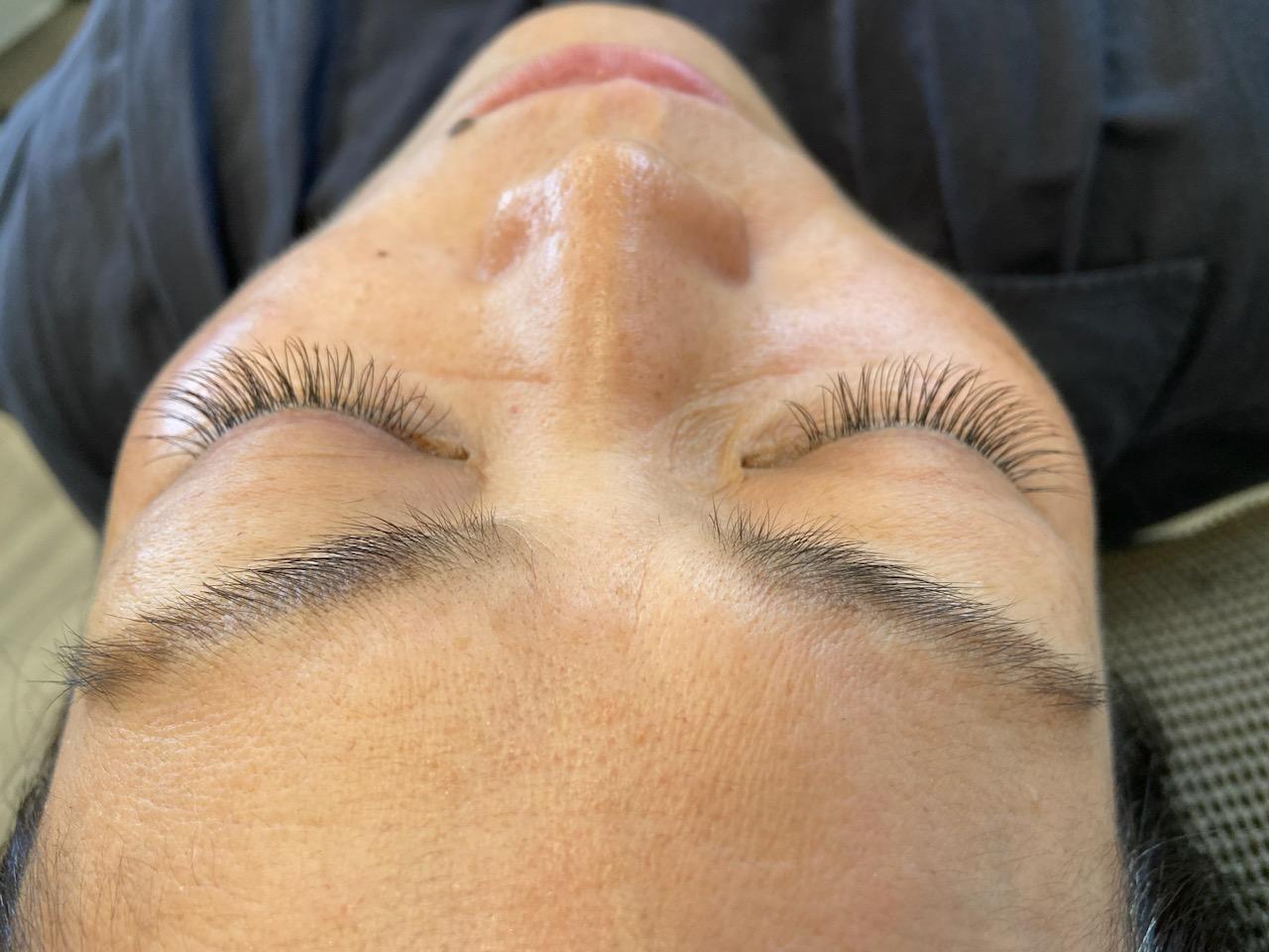 eyelash extension after top view