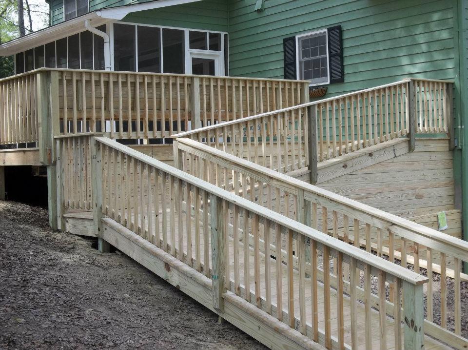 wooden deck with walk-way