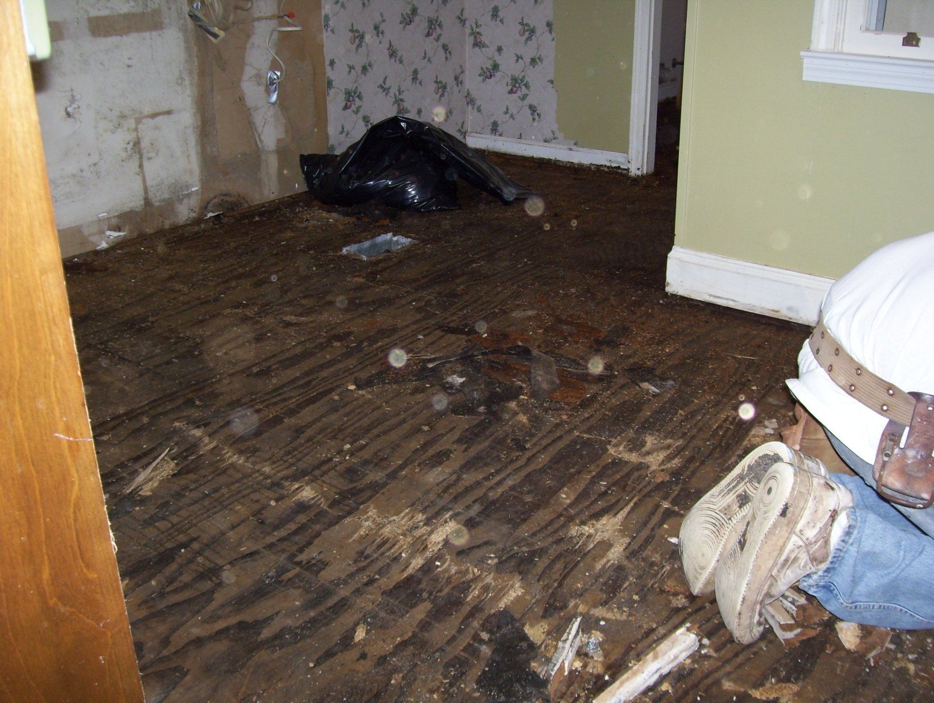 water damaged floor