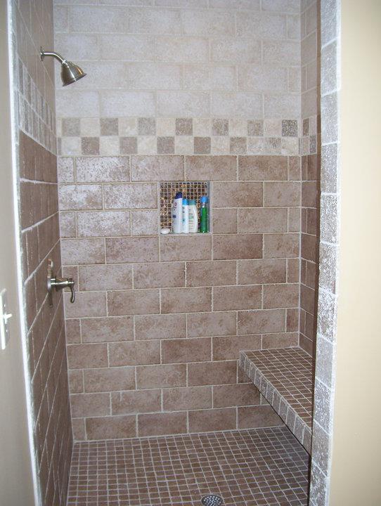 tiled shower