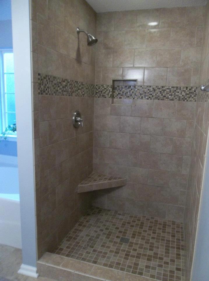 tiled shower