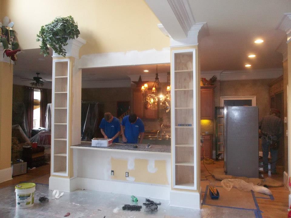 built in bar and counter