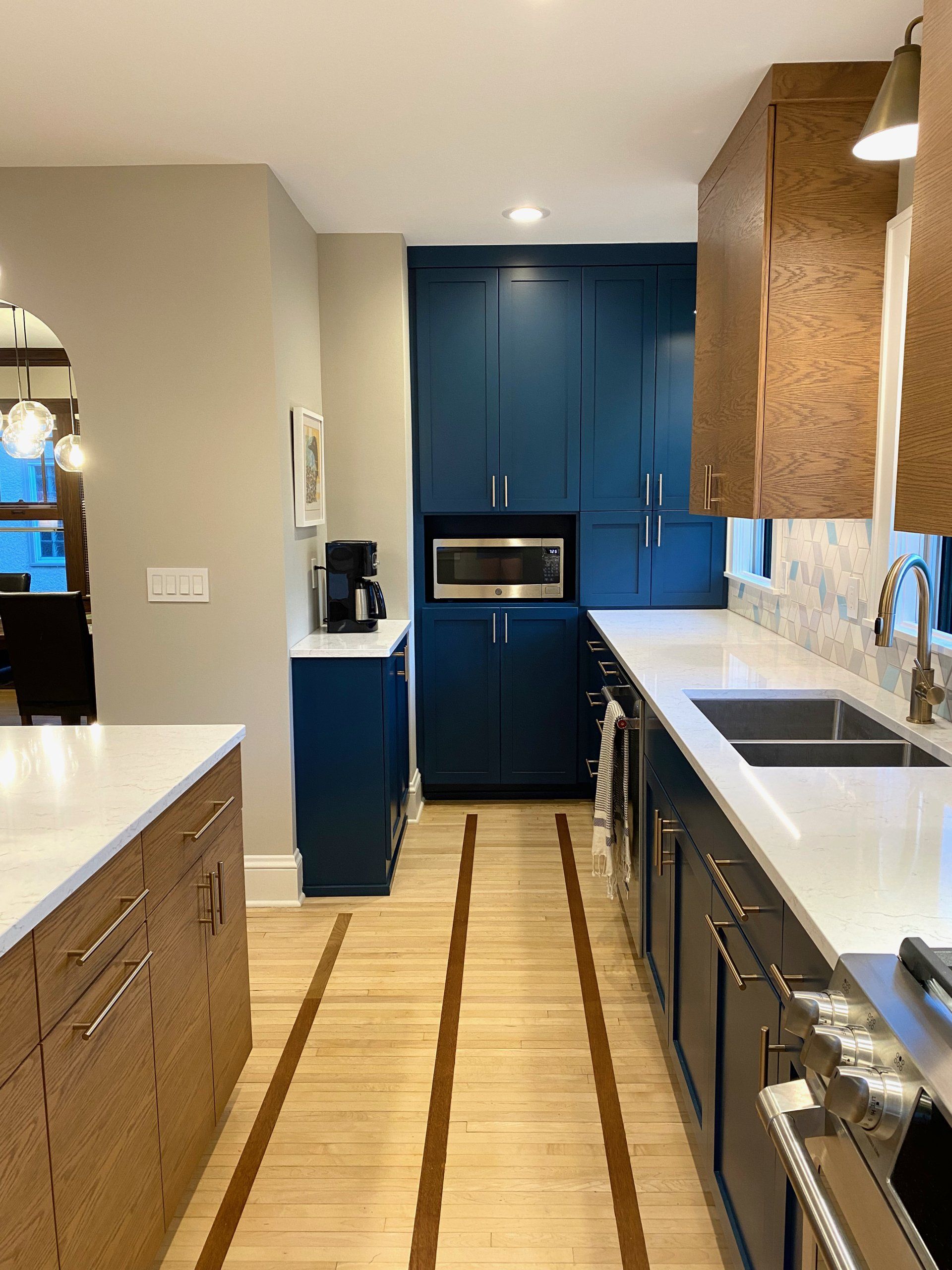 blue kitchen cabinets